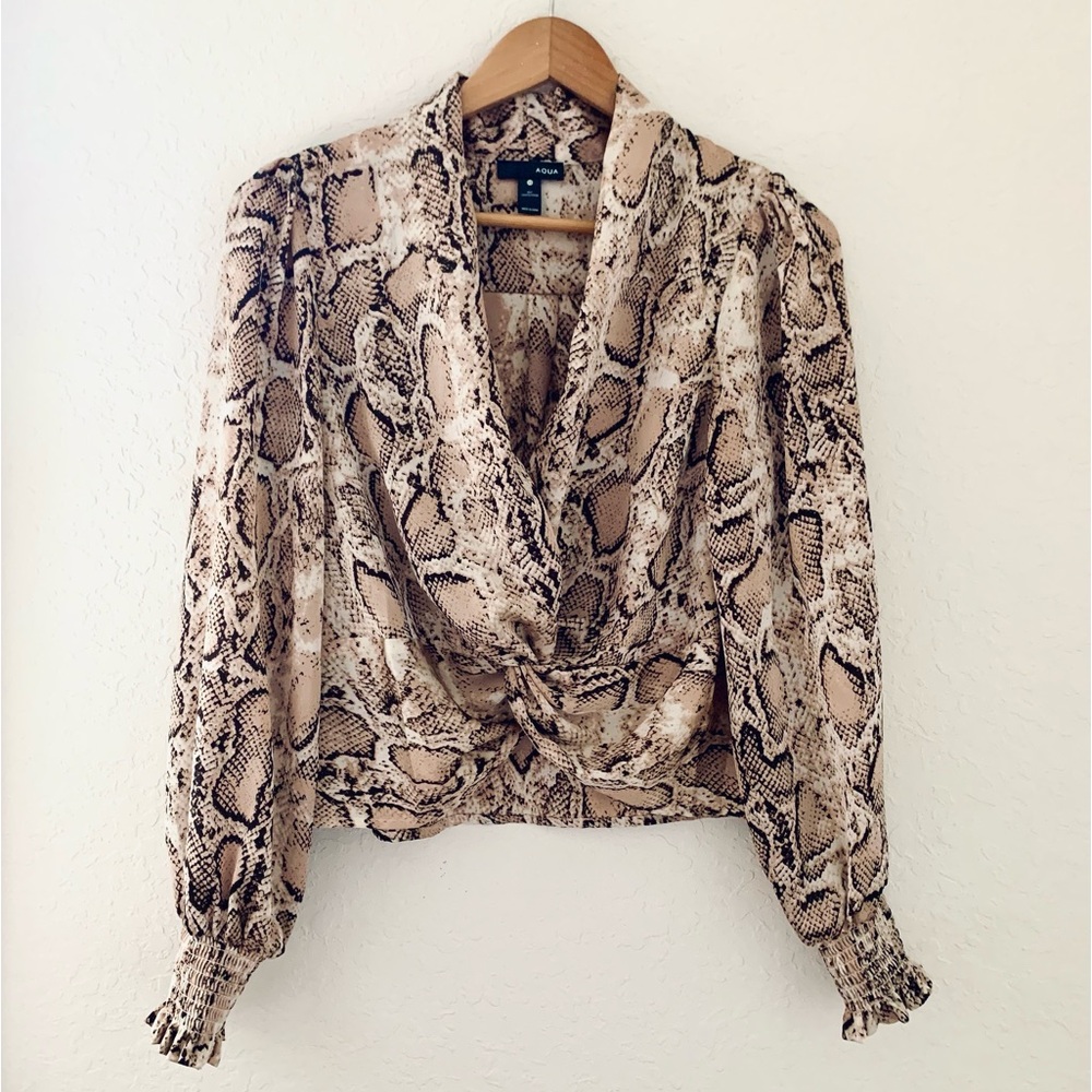 Snakeskin Python Silk Print Blouse - Picture 4 of 8